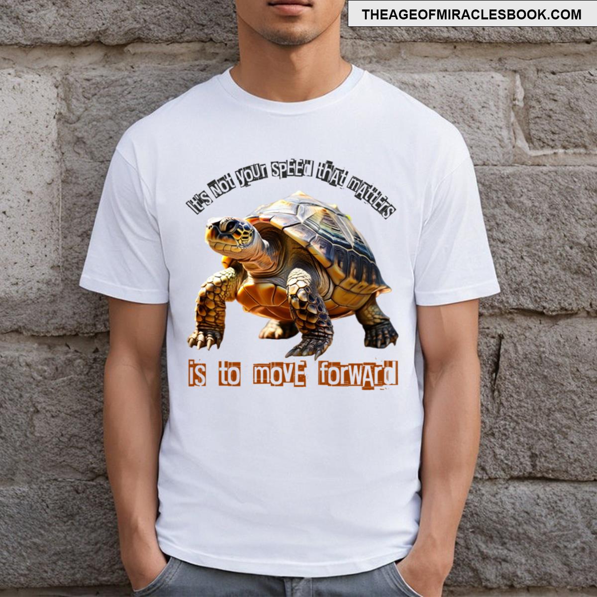 Motivational Turtle Artwork Progress Over Speed T-shirt