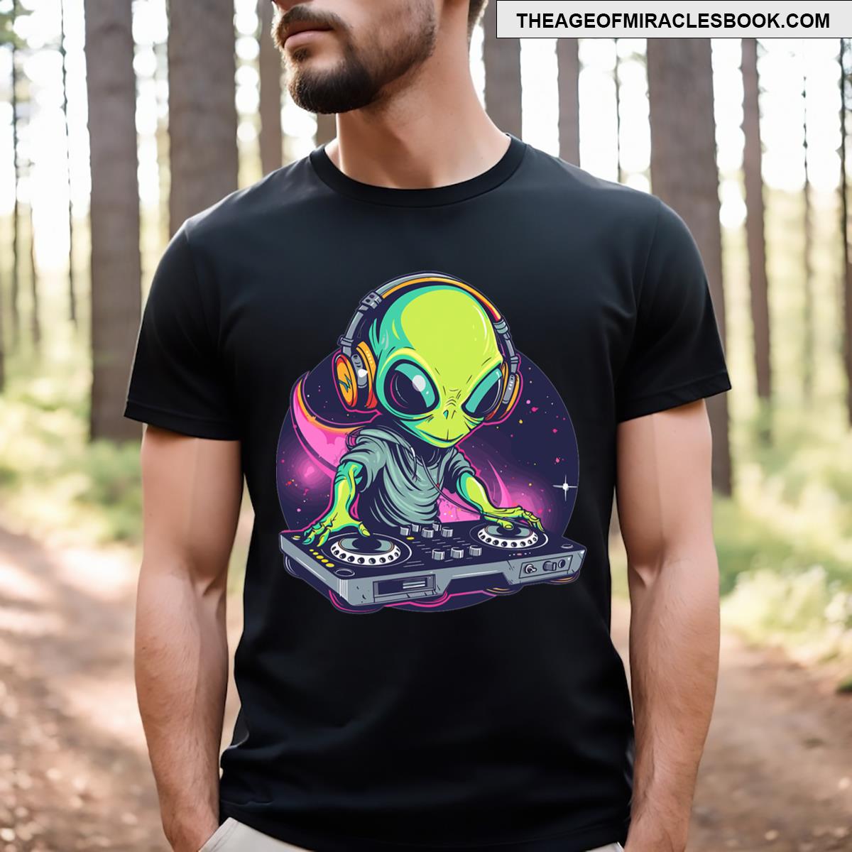 Cartoon Alien Dj T-shirt