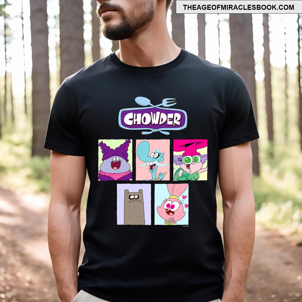 Chowder Main Characters Box Panels Collage T-shirt