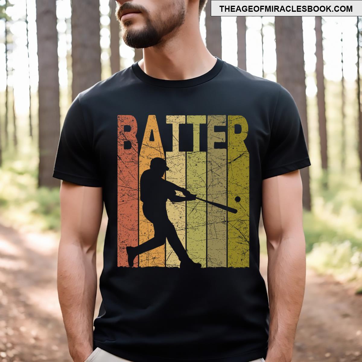 Baseball Batter Vintage Baseball Player Retro Baseball T-shirt