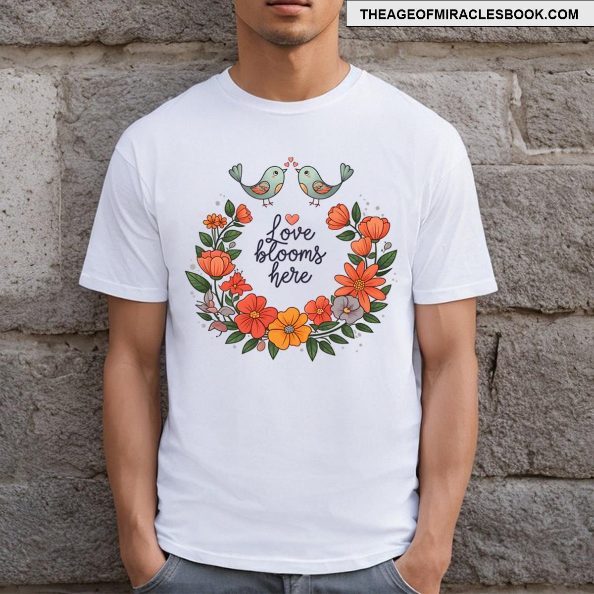 Love Blooms Here Doodle Style T-shirt