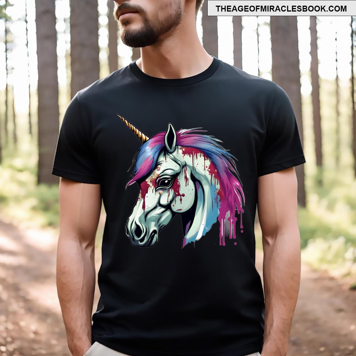 Unicorn Stained With Colored Paint T-shirt