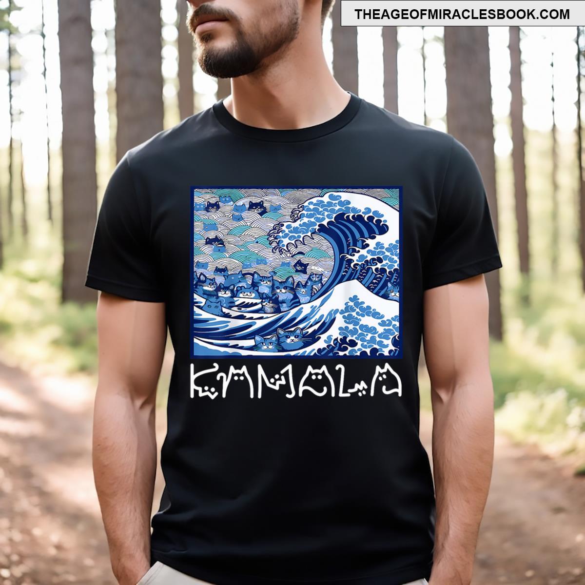 Blue Cats Wave For Kamala Funny T-shirt