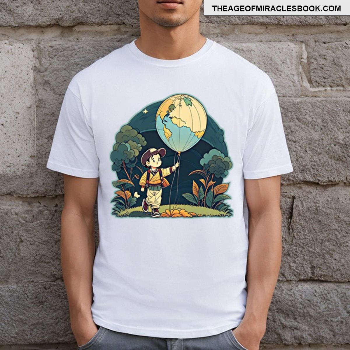 Boy With Globe Balloon T-shirt