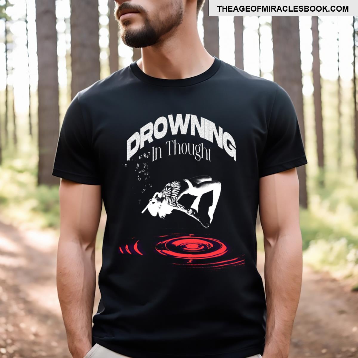Drowning In Thought Red T-shirt