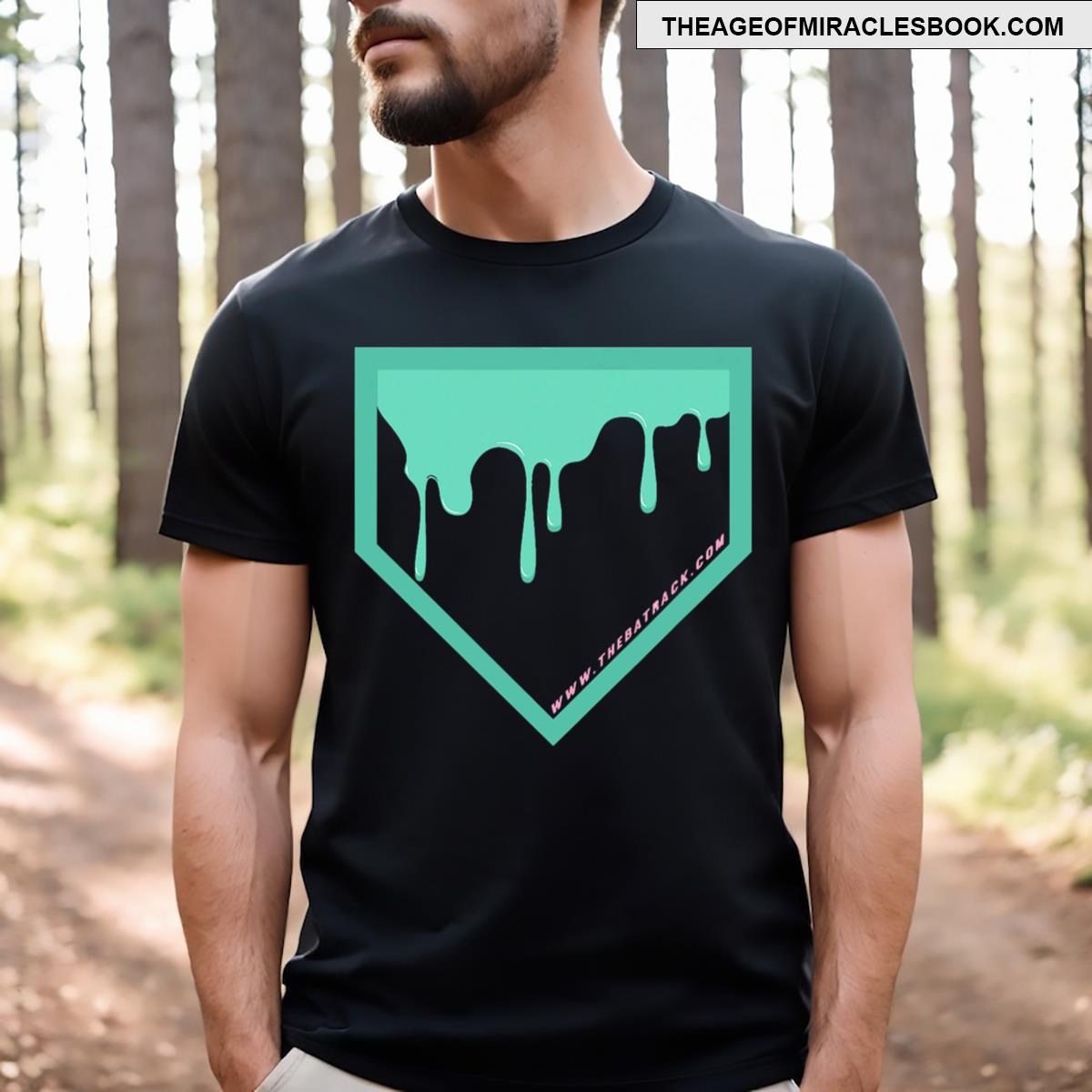 Baseball Home Plate Drip 2 Mint T-shirt