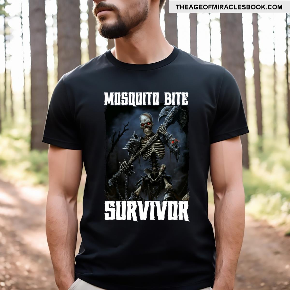 Mosquito Bite Survivor Cringe Skeleton T-shirt