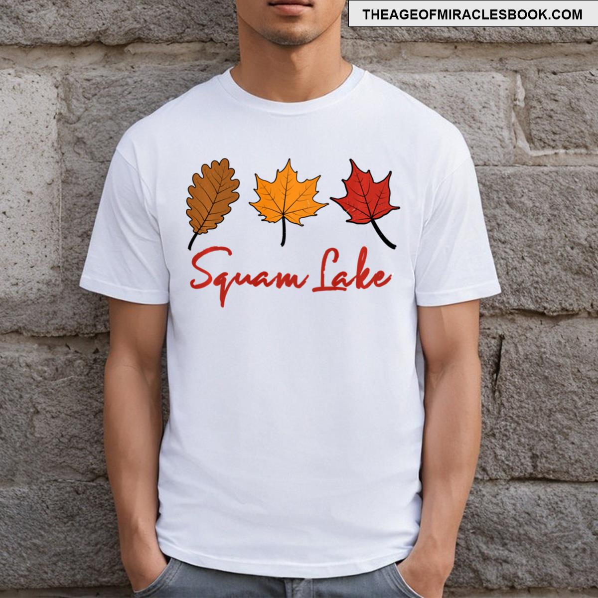 Squam Lake Rustic Fall Leaves Maple Oak Leaf Foliage Peeping T-shirt