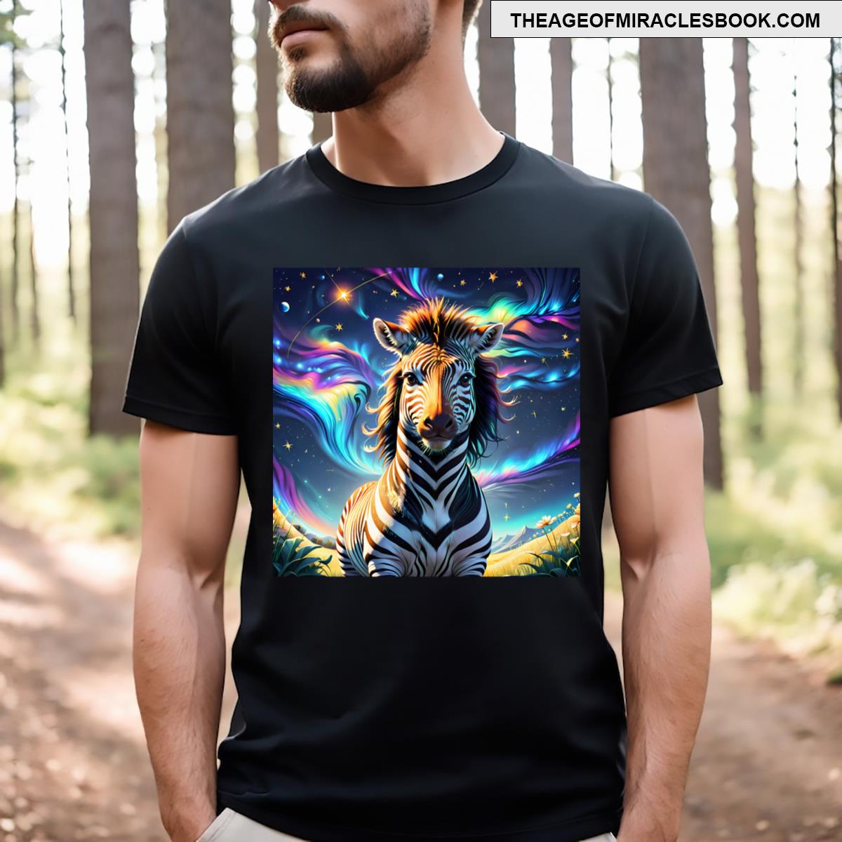 Galaxy Zebra In The Nature T-shirt