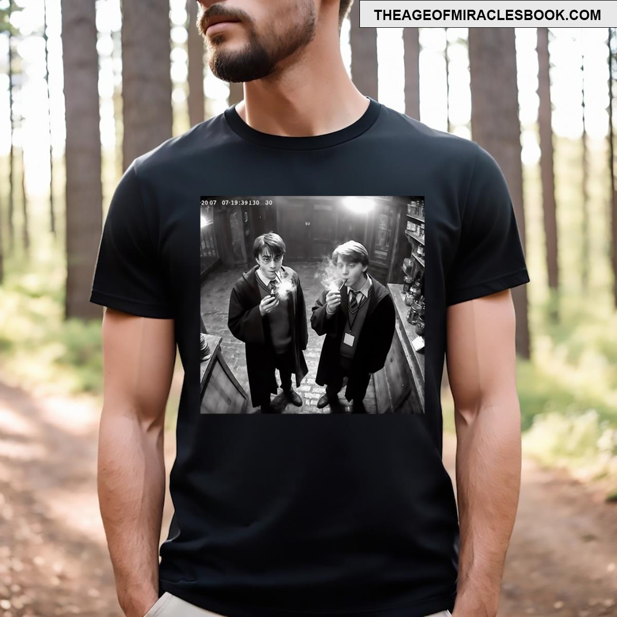 Harry And Ron Smoking Camera T-shirt