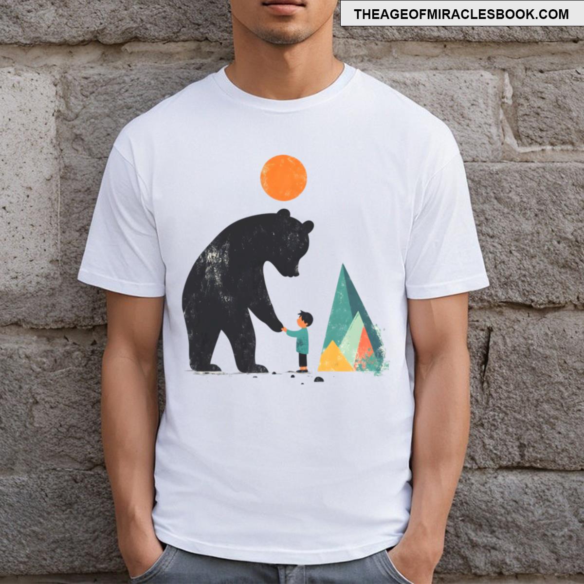 Boy Is Shaking Hands With A Bear T-shirt