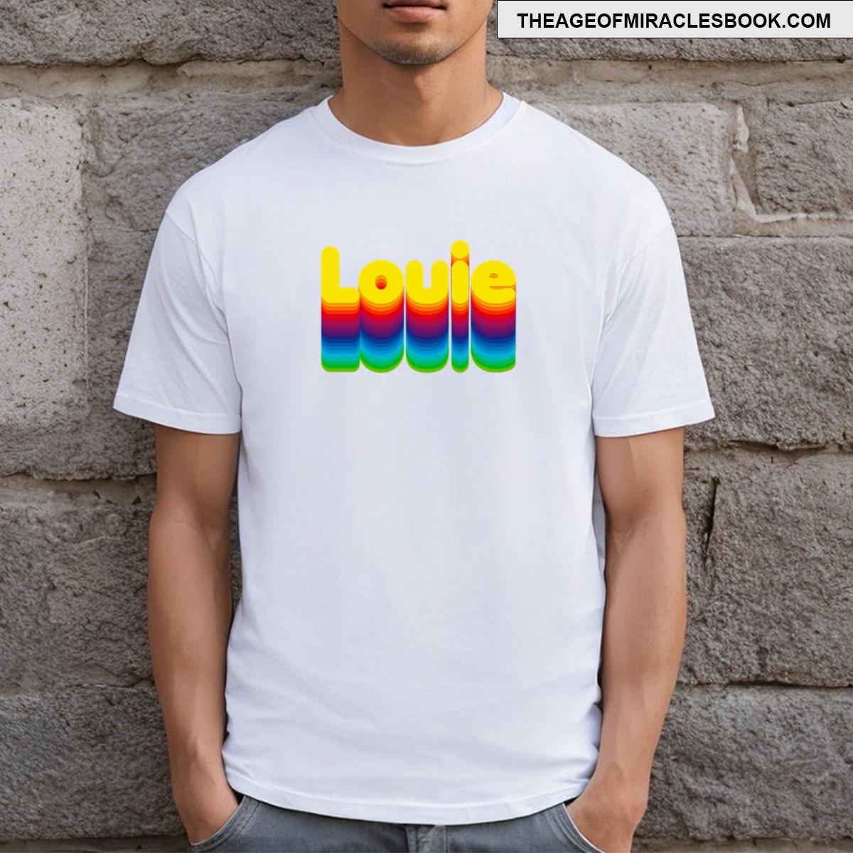 Rainbow Layers Louie Name Label T-shirt
