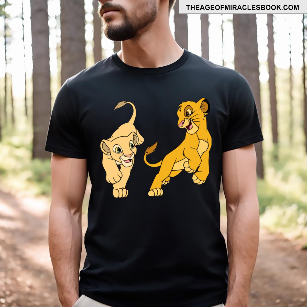 Simba And Nala Cartoon T-shirt