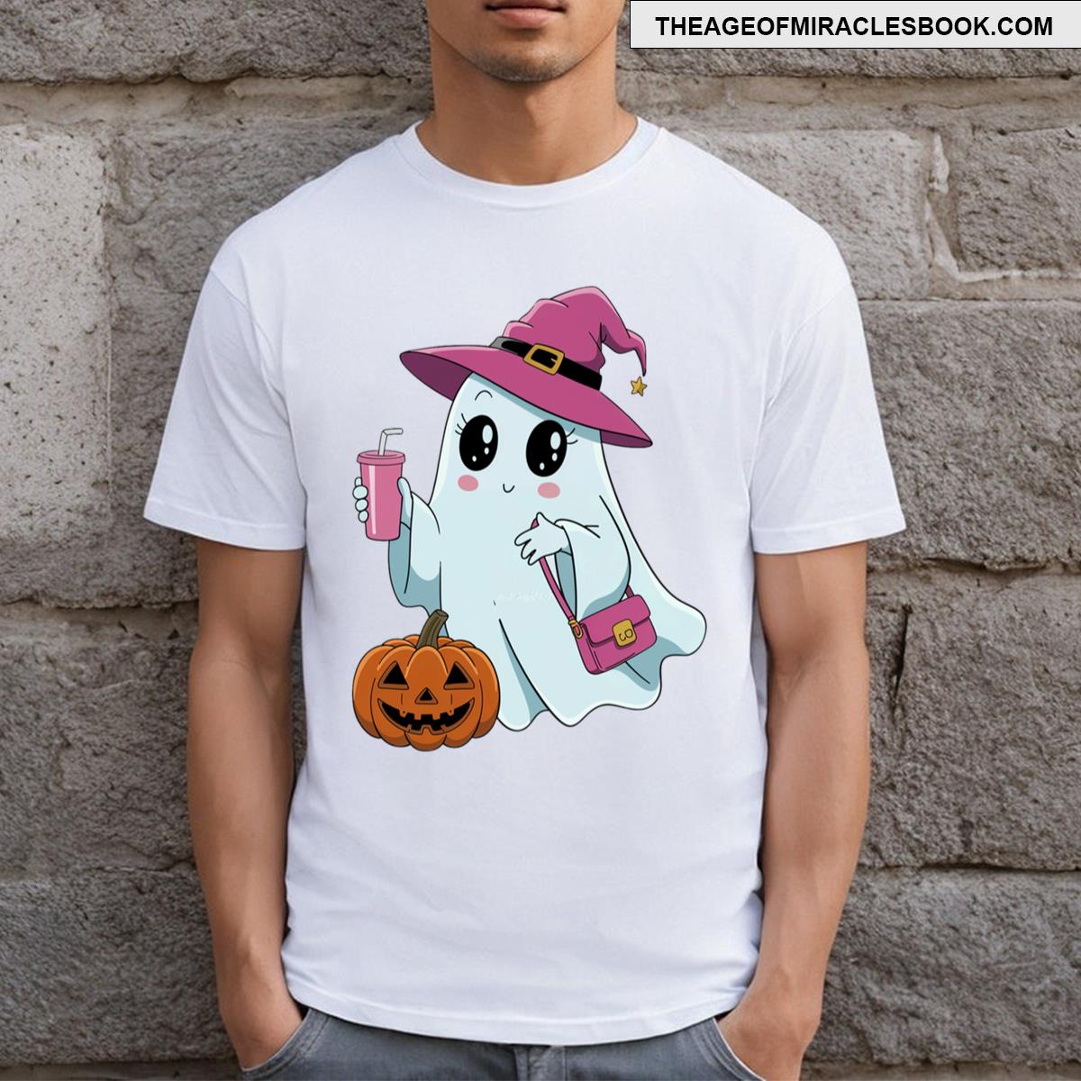 Cute Ghost And Pumkin T-shirt