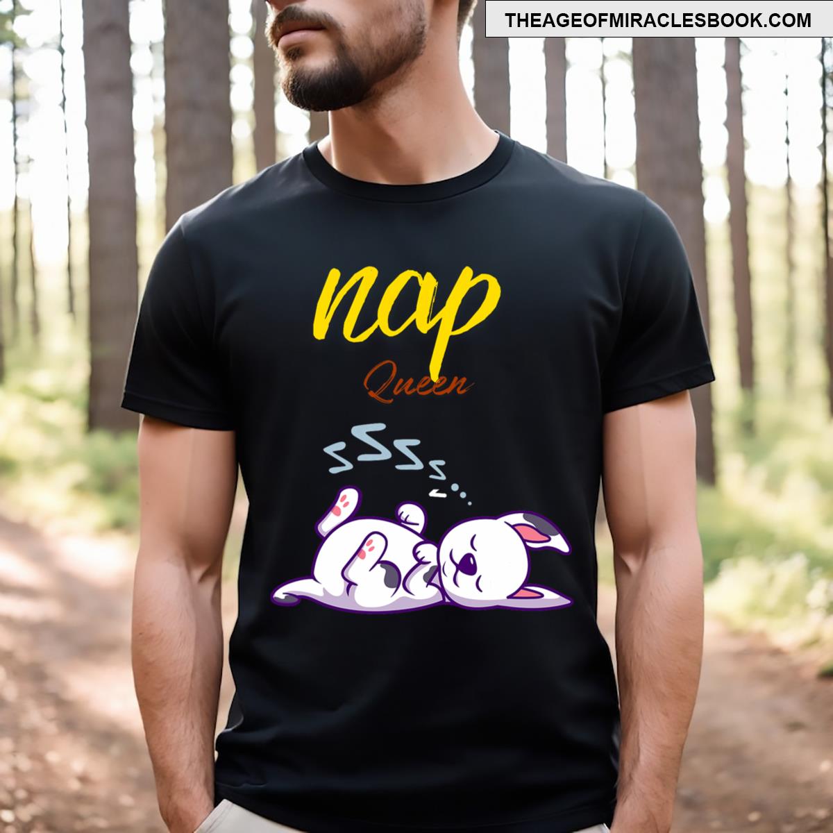 Cute Nap Queen With Sleeping Dog T-shirt