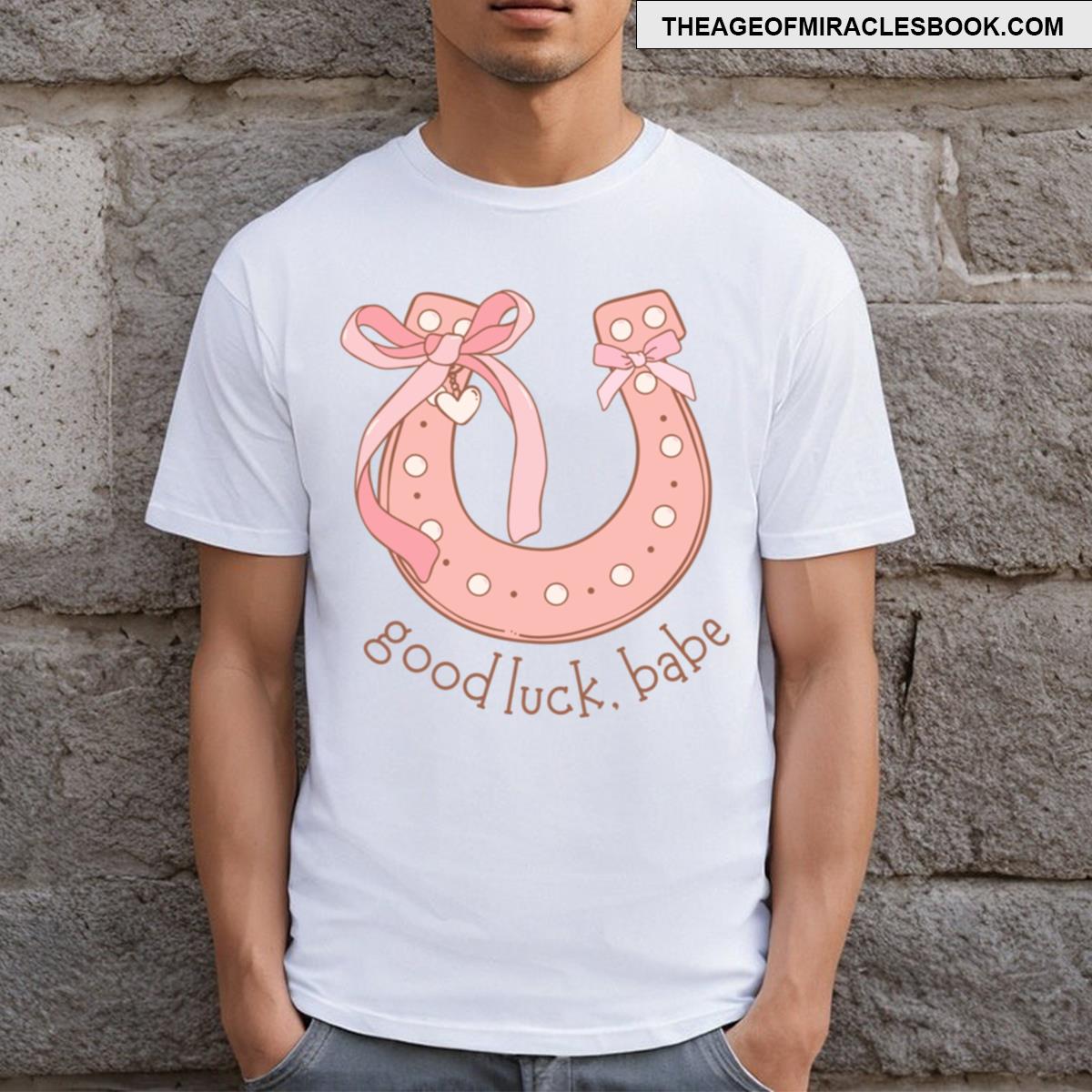 Good Luck Babe Pink Horseshoe T-shirt