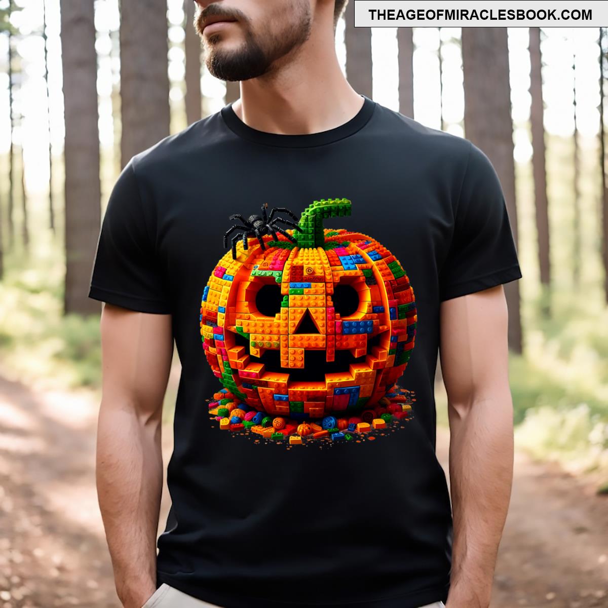 Halloween Master Builder Pumpkin Kids Building Blocks Bricks T-shirt