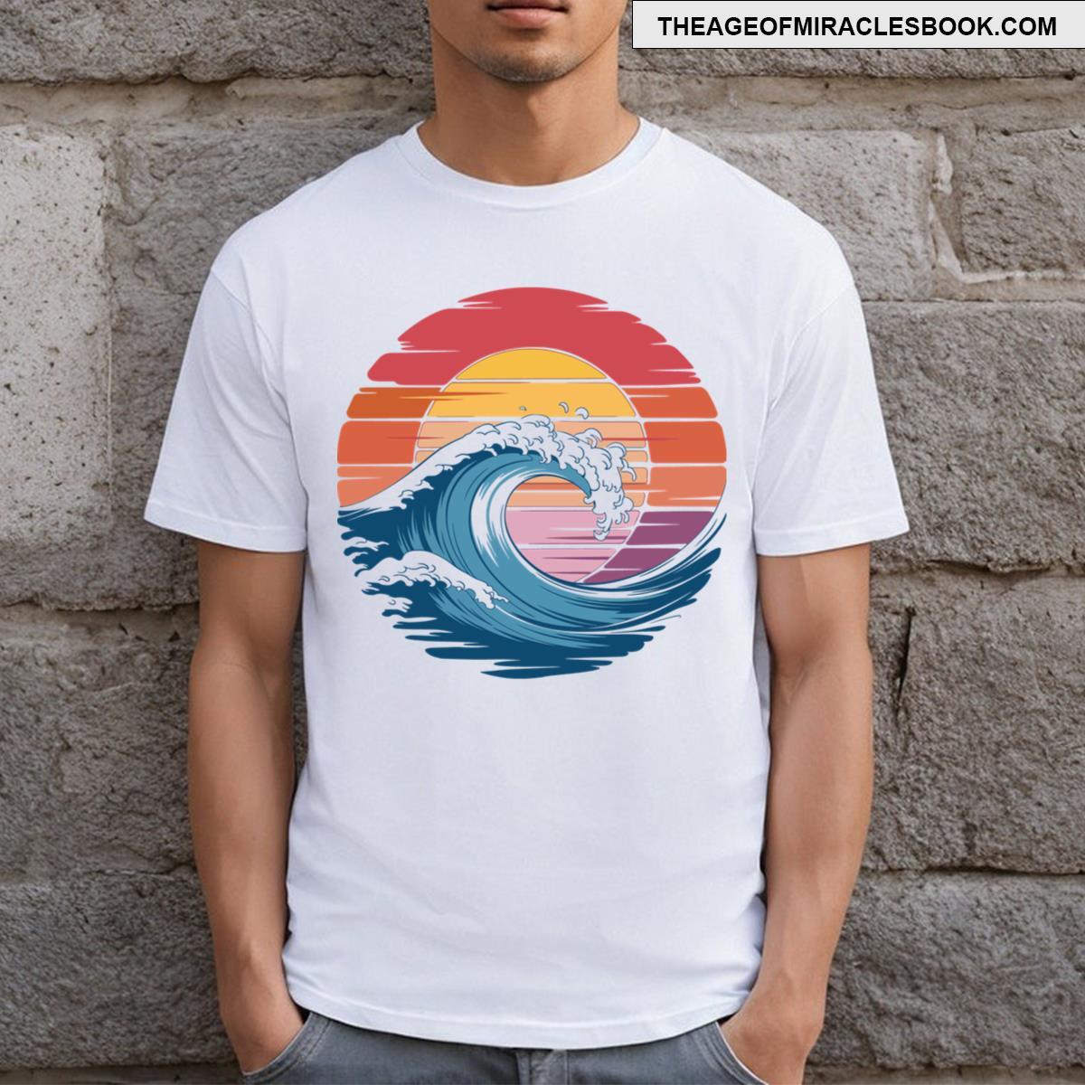 Vibrant Ocean Wave At Sunrise T-shirt