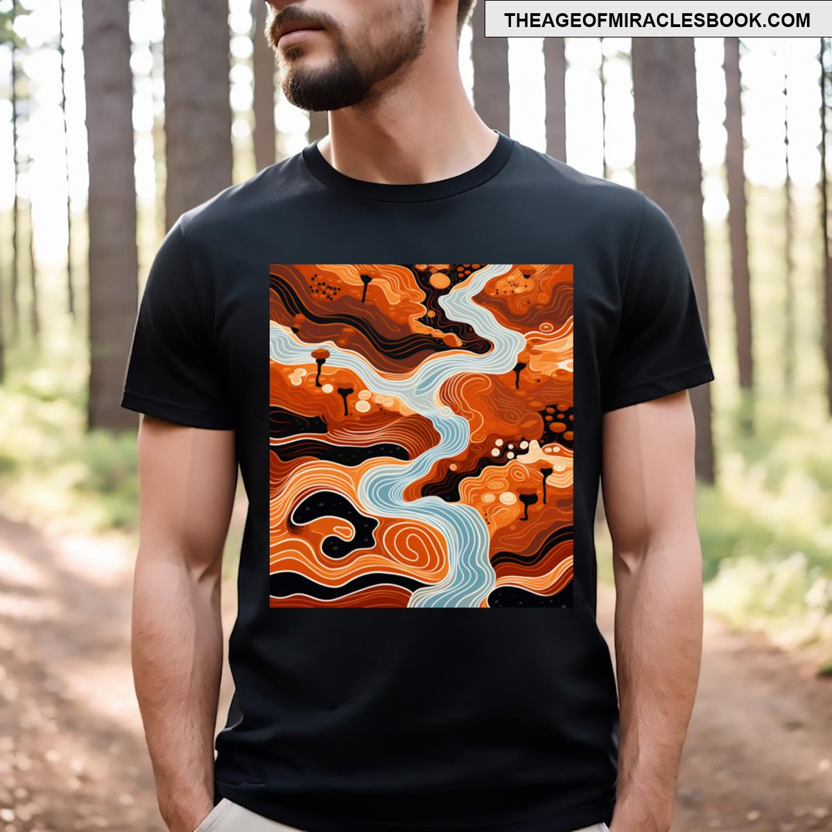 Aboriginal Authentic Art River Pathways T-shirt