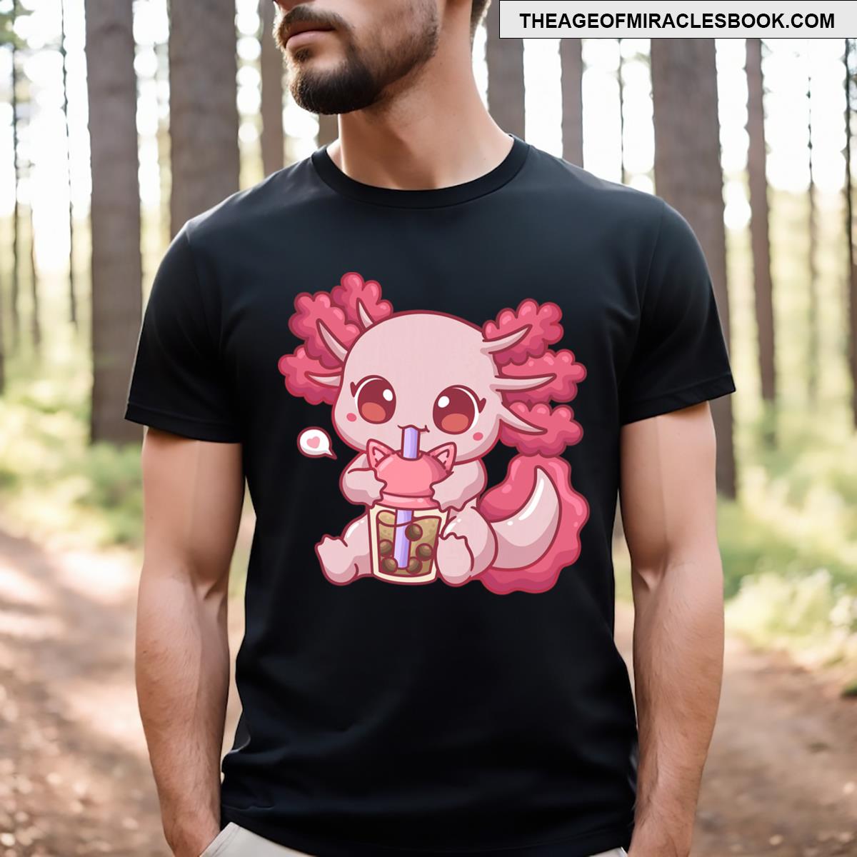 Axolotl Bubble Tea Boba Tea Anime T-shirt