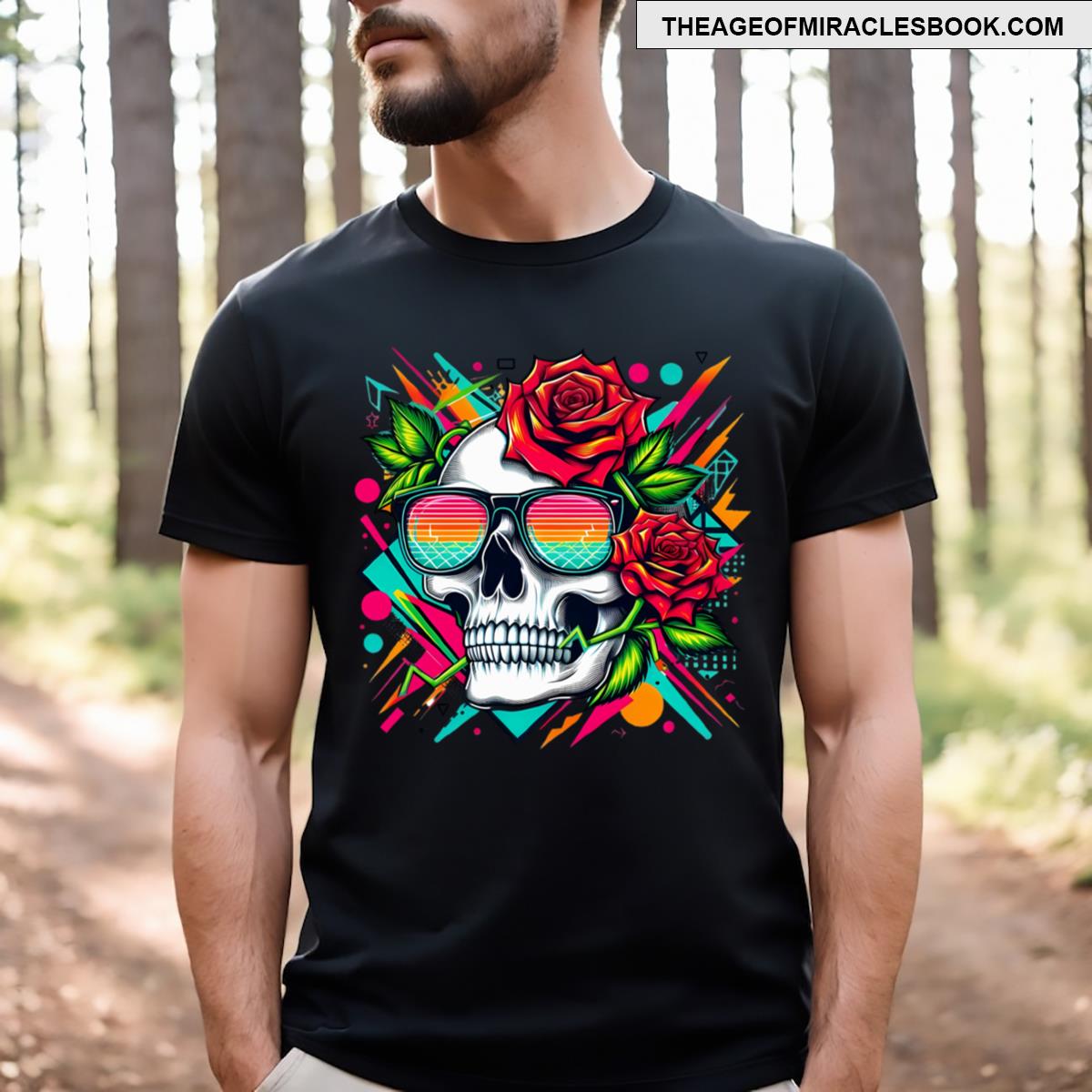 Skull With Red Roses T-shirt