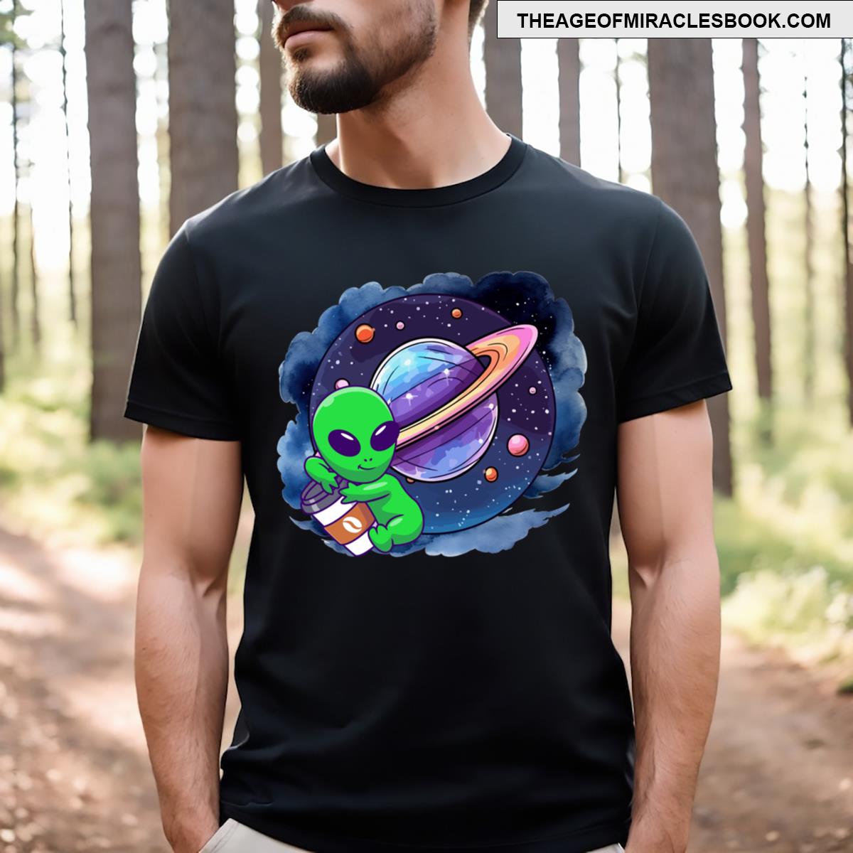 Starseed Space Alien Night Sky Spaceman Coffee T-shirt