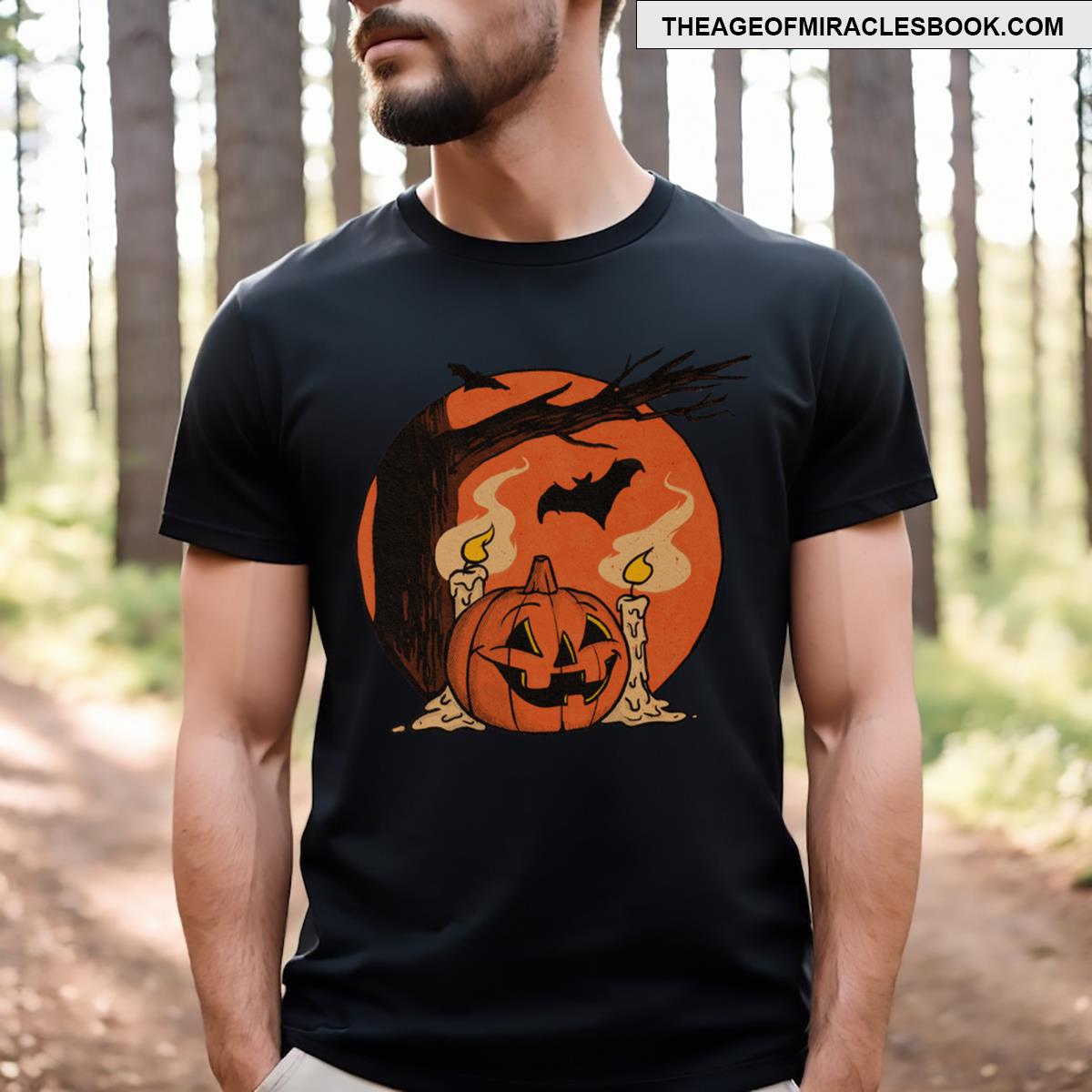 Vintage Pumpkin Scene Halloween T-shirt