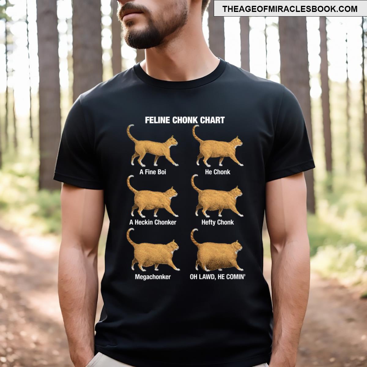 Feline Conk Chart Funny Chonk Cat Meme T-shirt