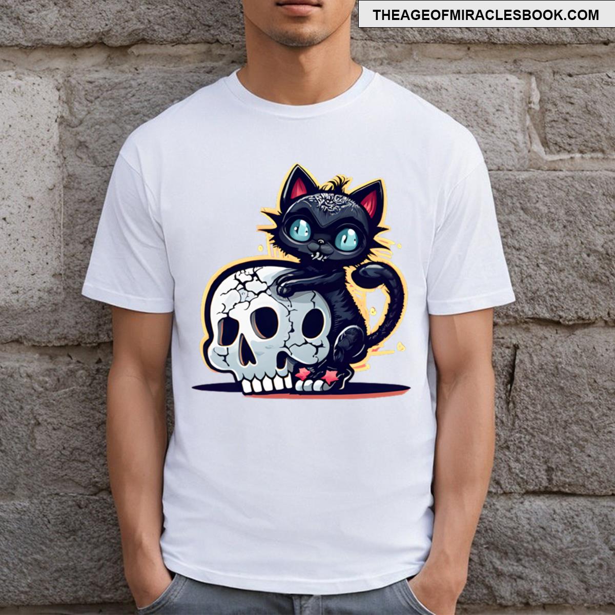 Cat And Skull Fusion T-shirt