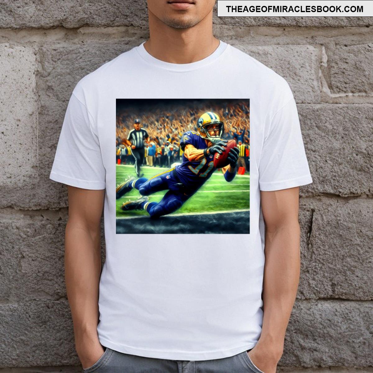 Football Player Diving Catch Long T-shirt