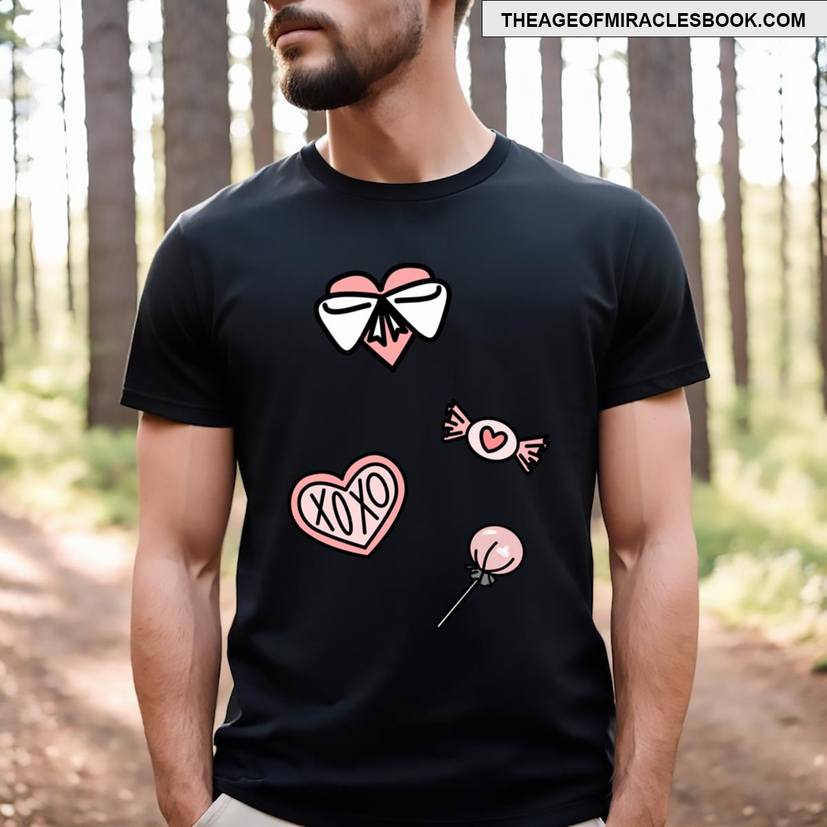 Pink Candy Love Design T-shirt