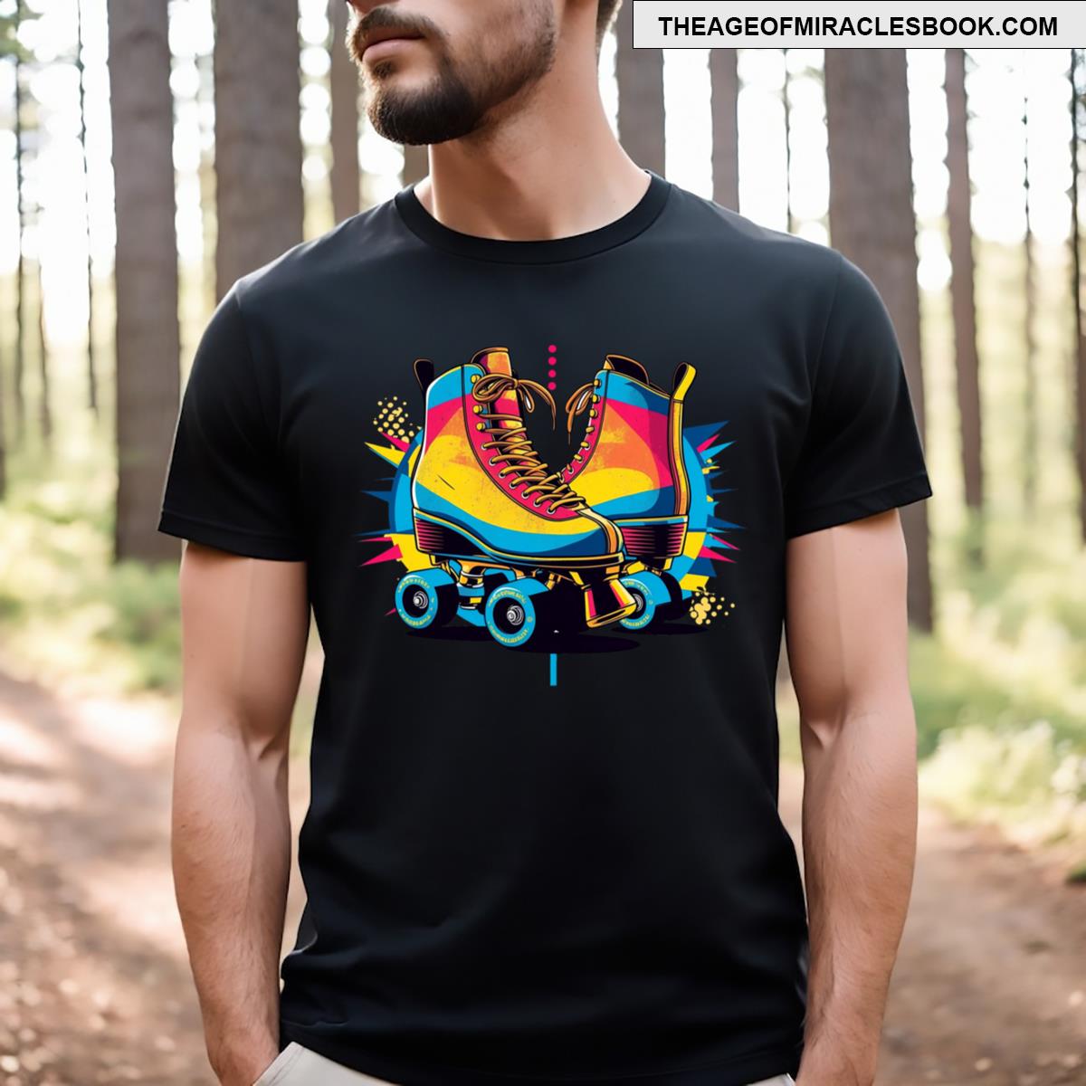 Retro Rainbow Roller Skates T-shirt