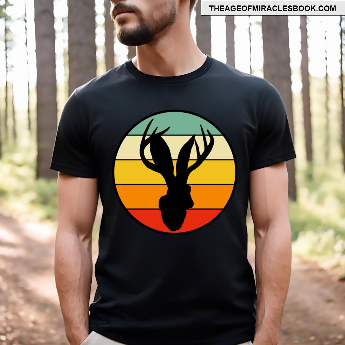 Jackalope Retro Surf Design No Words T-shirt