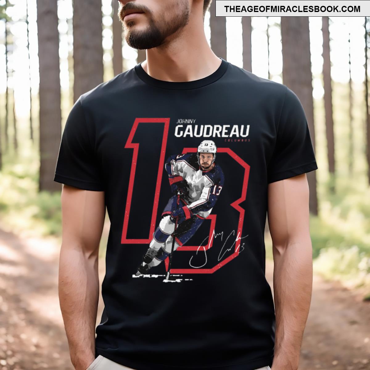 Johnny Gaudreau Columbus Offset T-shirt