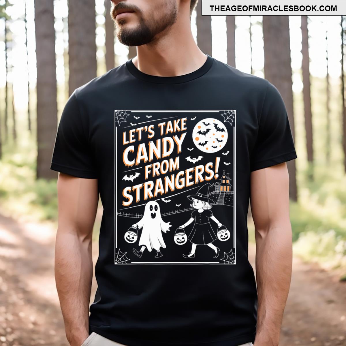 Lets Take Candy From Strangers Retro Halloween T-shirt