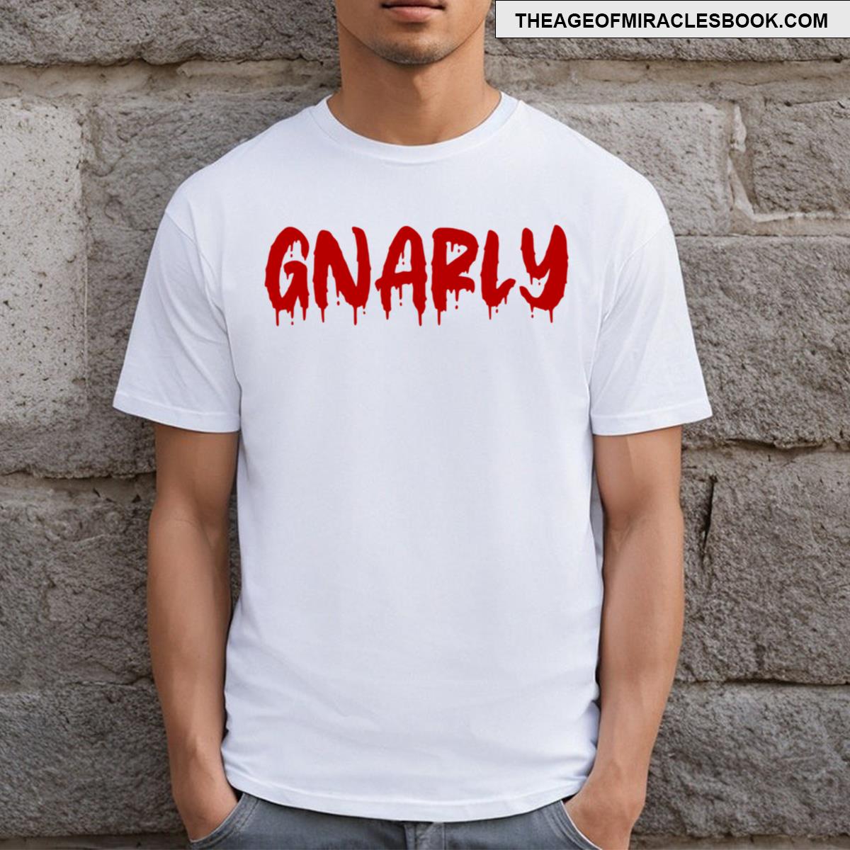 Red On White Gnarly Blood Drip T-shirt