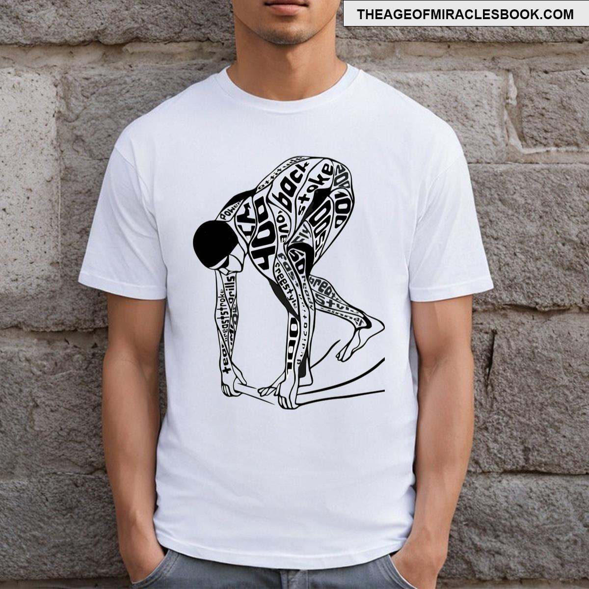 Competitive Swimming Typography Art T-shirt