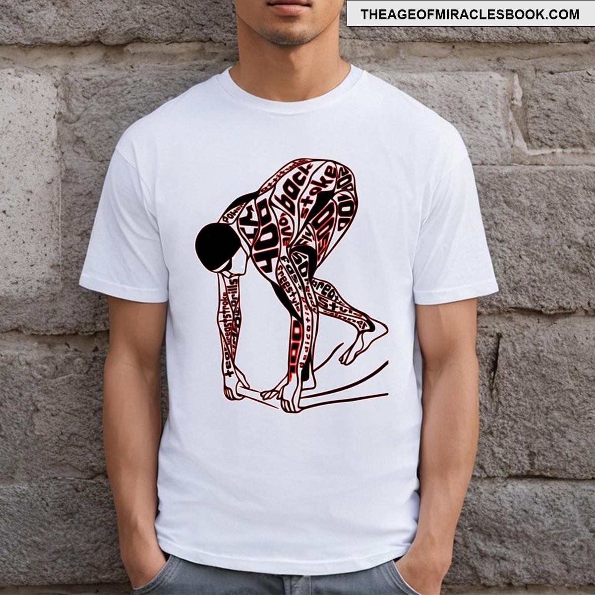 Competitive Swimming Typography Artred T-shirt