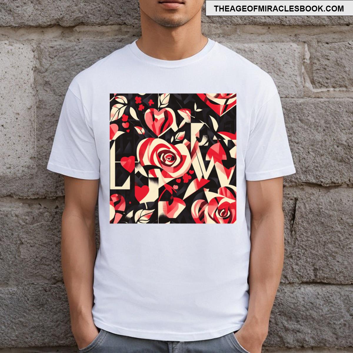Geometric Affection Sharp Lines And Soft Love T-shirt