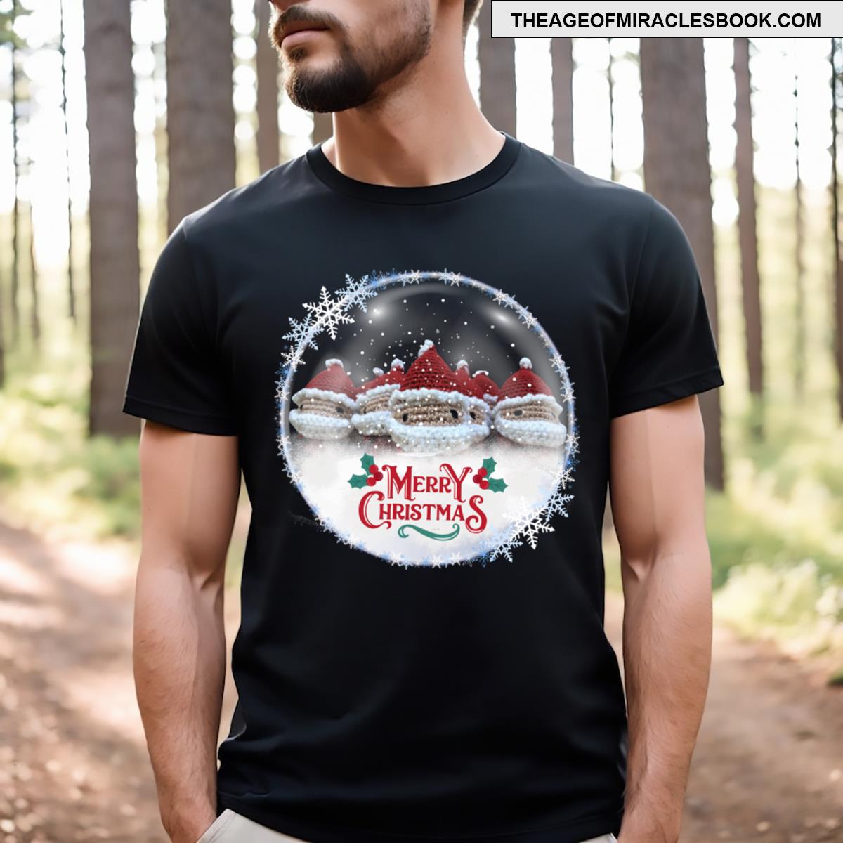 Snow Globe Bubble Santas T-shirt