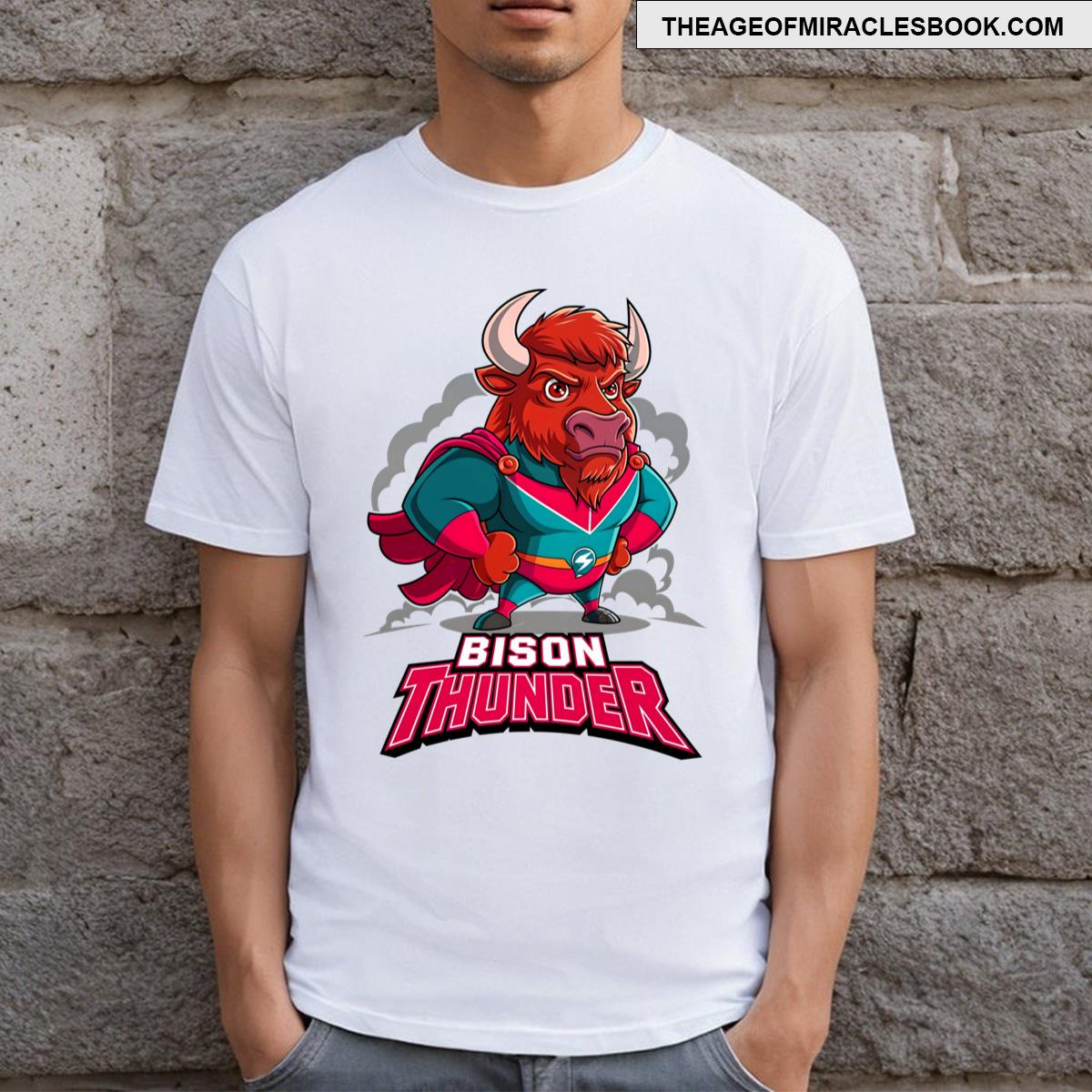 Bison Thunder A Cool Superhero T-shirt