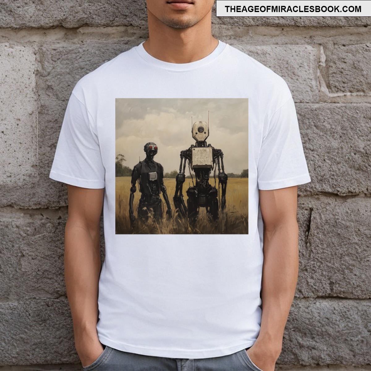 Cybernetic Gothic Robots In The Field T-shirt