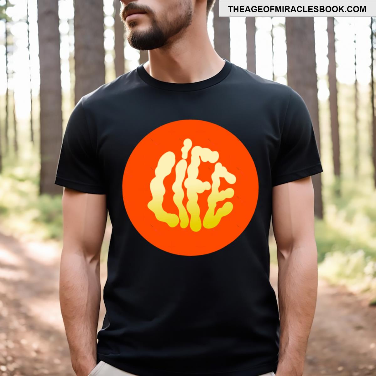 Life Cloudy Circular Typography T-shirt