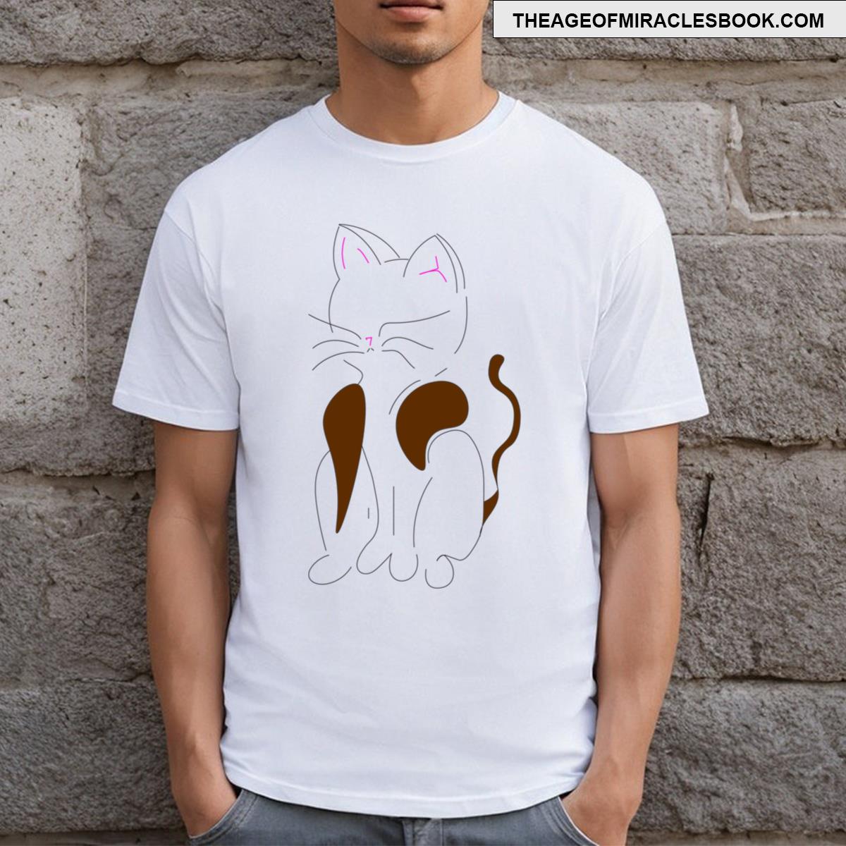 Minimalist Cat Brown T-shirt