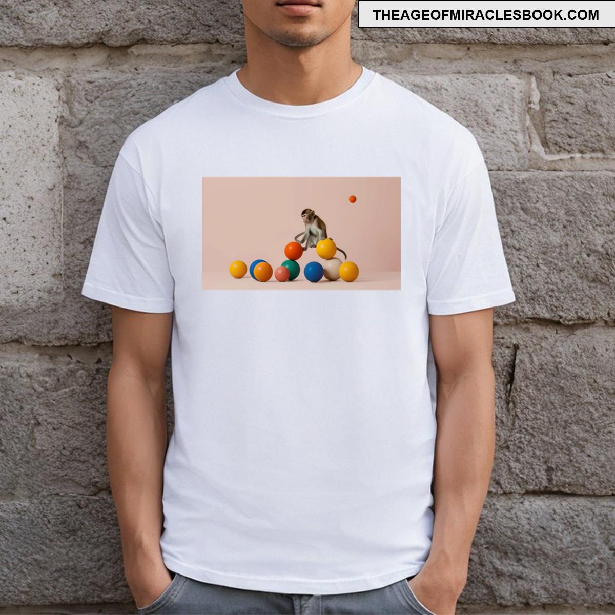 Modern Artwork Monkey Playing With Balls T-shirt