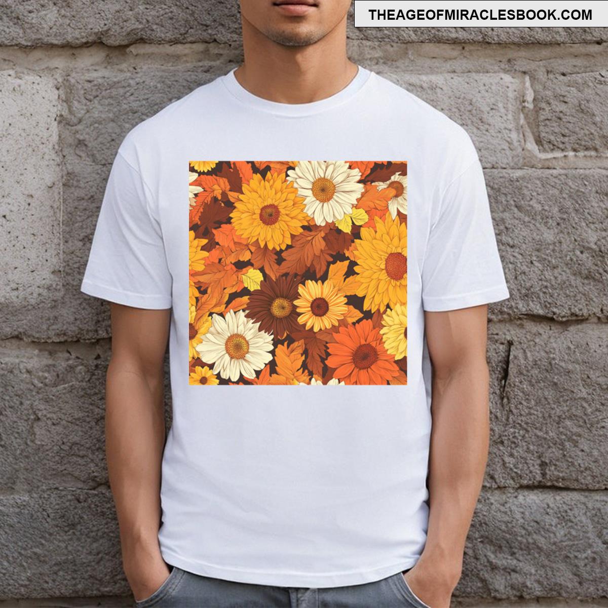 Autumn Bloom Rustic Floral Fall Design T-shirt