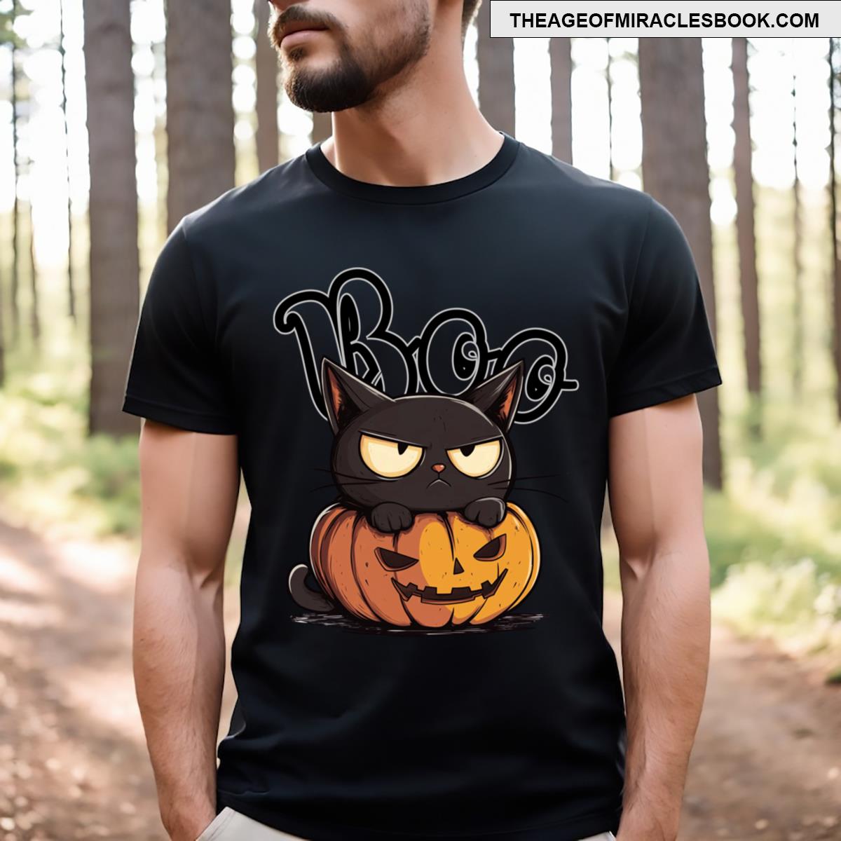Boo Halloween Cat T-shirt