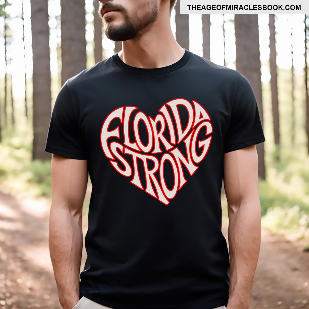Florida Strong Heart State Pride Typography T-shirt