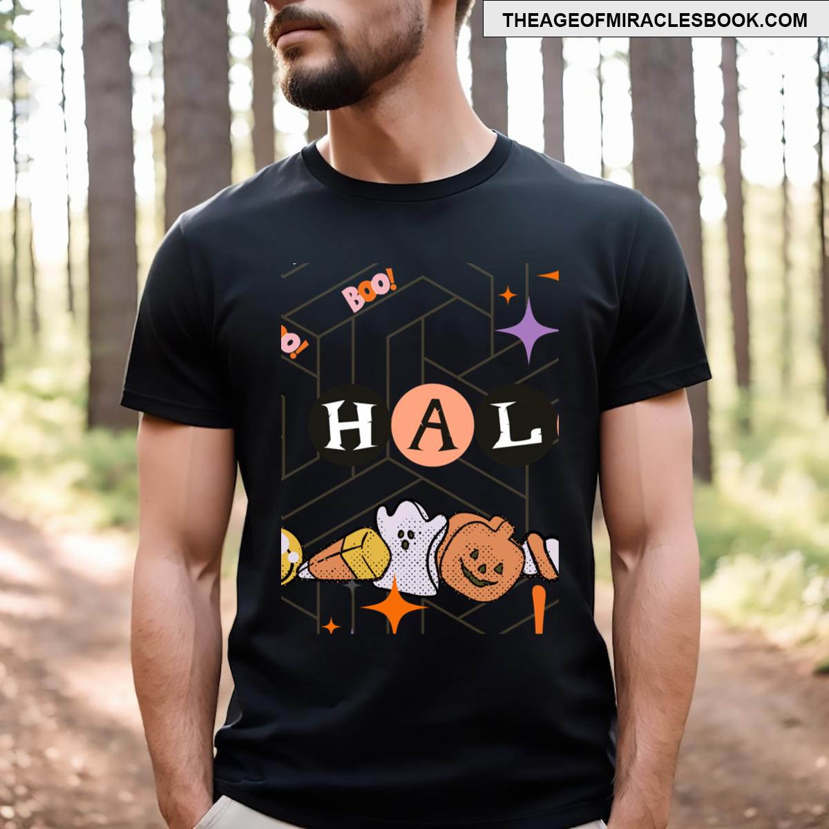 Halloween Vibes Geometric Patterns Funny Design T-shirt