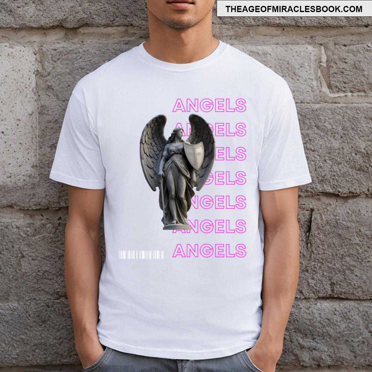 Repeating Angels Pink T-shirt